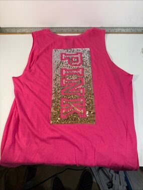 PINK Sequin Logo Tank Top - Hot Pink - Victoria Secret